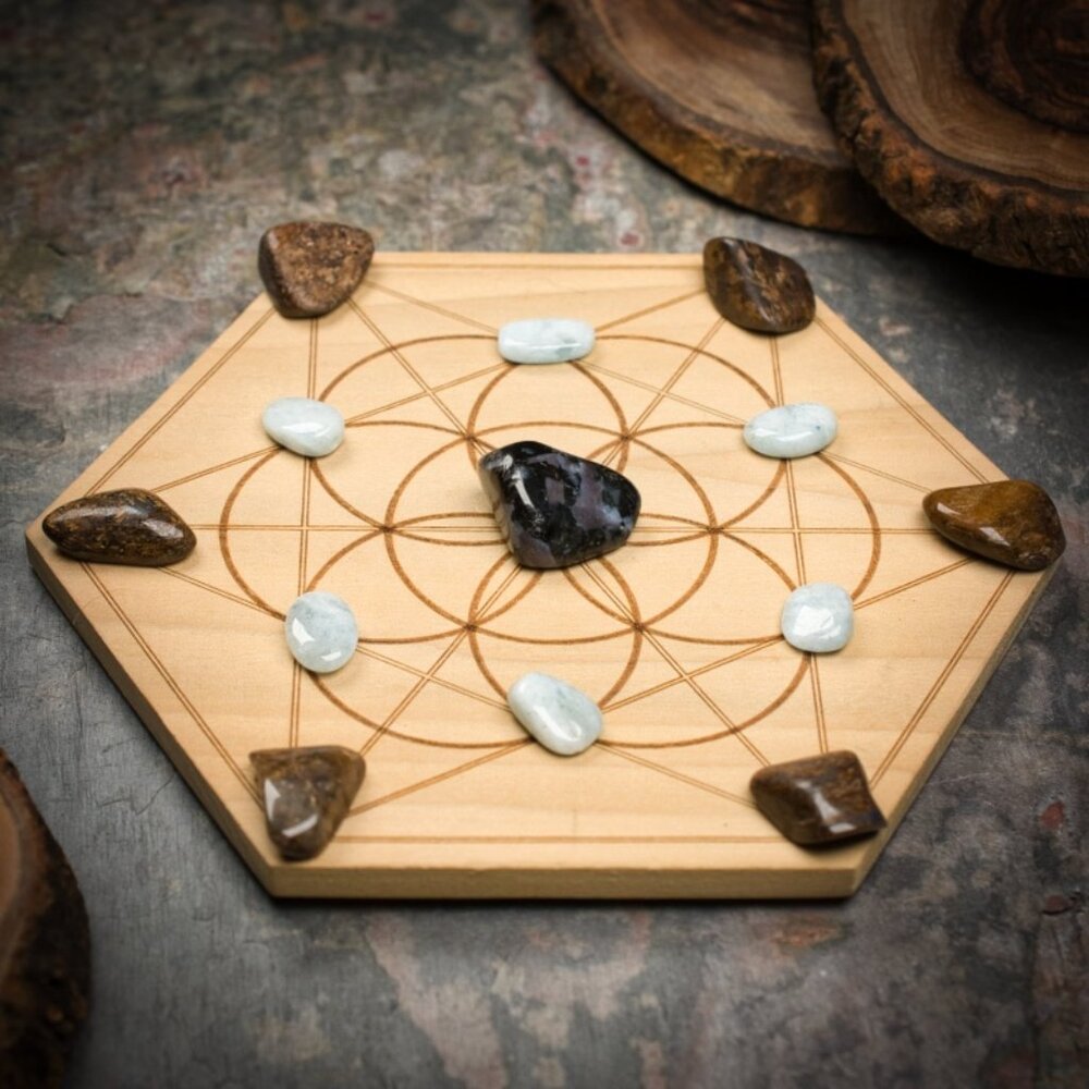 Bring the Magic Mini Crystal Grid Set - Your choice of Wood Grid Board
